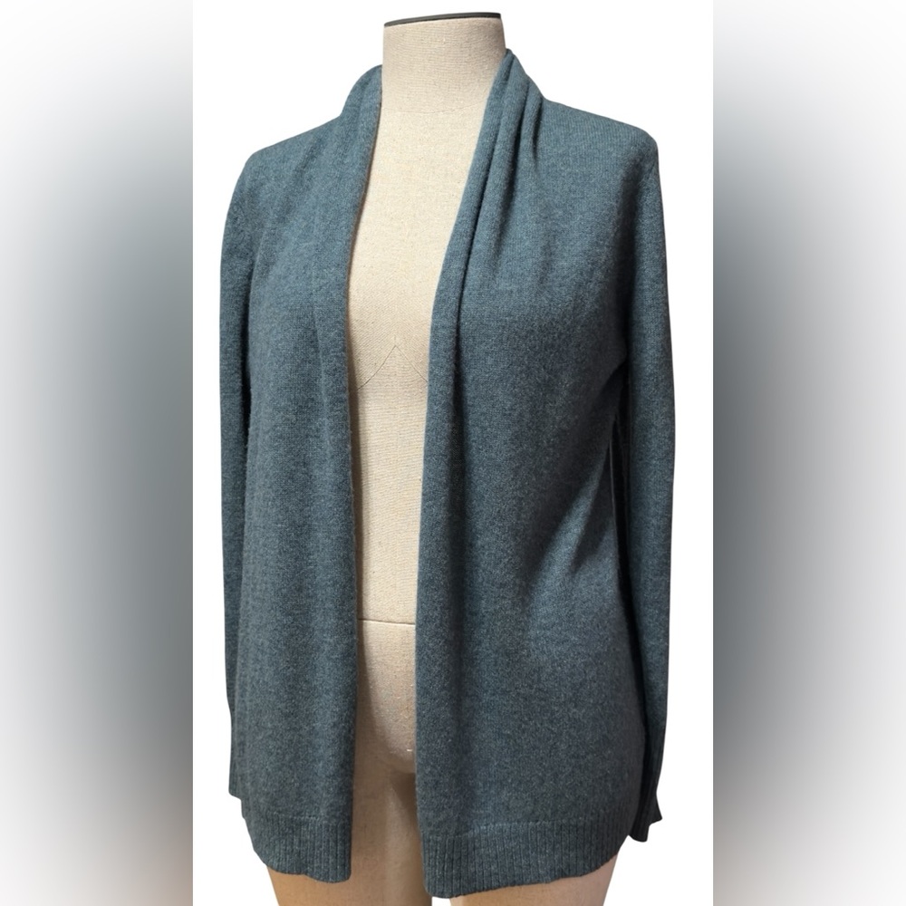 Tahari Pure Luxe Women's Blue/Green Cashmere Cardigan Sweater Size XL